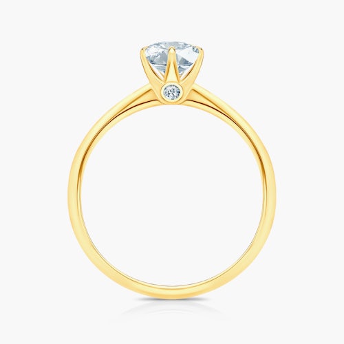 Pierścionek zaręczynowy The Journey: złoty, akwamaryn